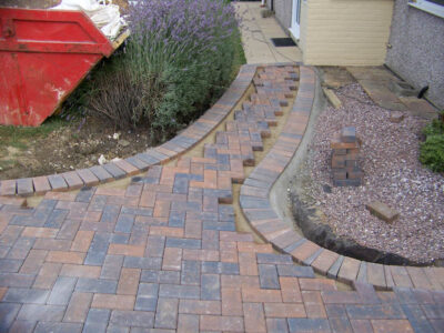 Block Paved Driveway in East Sussex - Marshall's Driveline 50 Burnt Ochre block paving. Driveways for Surrey and Hampshire - MDB Landscapes