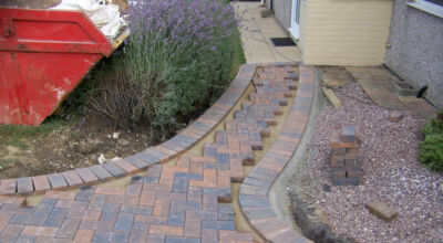 Block Paved Driveway in East Sussex - Marshall's Driveline 50 Burnt Ochre block paving. Driveways for Surrey and Hampshire - MDB Landscapes