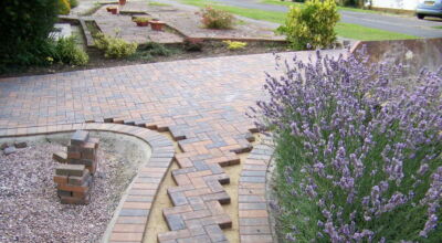 Block Paved Driveway in East Sussex - Marshall's Driveline 50 Burnt Ochre block paving. Driveways for Surrey and Hampshire - MDB Landscapes