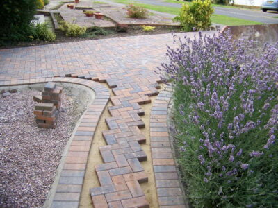 Block Paved Driveway in East Sussex - Marshall's Driveline 50 Burnt Ochre block paving. Driveways for Surrey and Hampshire - MDB Landscapes
