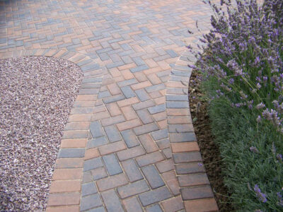 Block Paved Driveway in East Sussex - Marshall's Driveline 50 Burnt Ochre block paving. Driveways for Surrey and Hampshire - MDB Landscapes