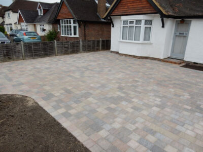 Block Paved Driveway in Wonersh, Guildford, Surrey - Marshall's Drivesett Tegula Traditional block paving.