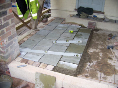 Mint Sandstone Sett Driveway in Sandhurst, Berkshire - Mint sandstone setts used here for both vehicular and pedestrian areas. Driveways for Surrey and Hampshire - MDB Landscapes