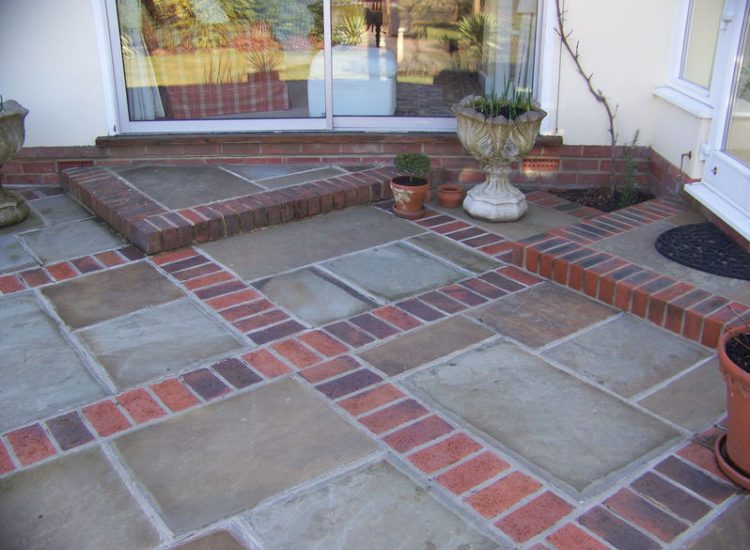 Terrace Paving Repointing Works in Farnham, Surrey - Old joints were raked out and cleaned prior to areas being repointed including steps. Re-pointing works for Surrey and Hampshire - MDB Landscapes