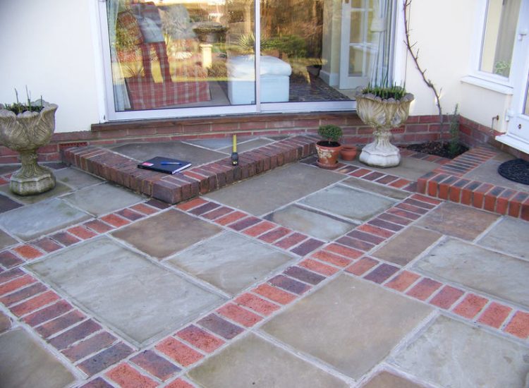 Terrace Paving Repointing Works in Farnham, Surrey - Old joints were raked out and cleaned prior to areas being repointed including steps. Re-pointing works for Surrey and Hampshire - MDB Landscapes