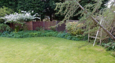 Garden Drainage Great Bookham, Leatherhead, Surrey - To protect from intermittent flooding of thier garden and to protect thier property we were approached by the client to help resolve the ongoing issues. A perimeter drainage run was installed using 160mm diameter land drain pipe leading to the final outlet point via a silt trap. Garden Drainage - MDB Landscapes