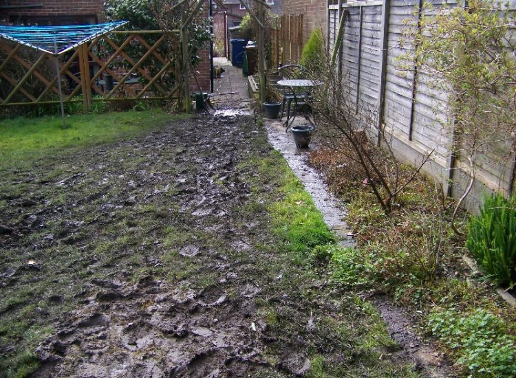 Garden and Lawn Drainage Ascot, Surrey - Including raised lawns, timber planters and gravel walkways. Garden Drainage - MDB Landscapes