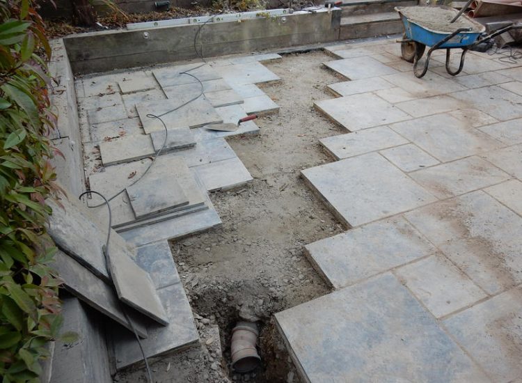 Garden Drainage and New Lawn East Horsley, Leatherhead, Surrey - Land drainage was installed here to assist in the creation of a new lawn laid upon a high end rootzone medium. Garden Drainage - MDB Landscapes