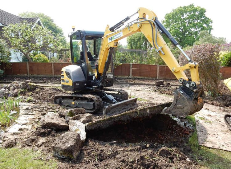 Garden and Lawn Drainage Little Bookham, Leatherhead, Surrey - Extensive land drainage was required through out this garden prior commencement of other landscaping projects. Garden Drainage - MDB Landscapes