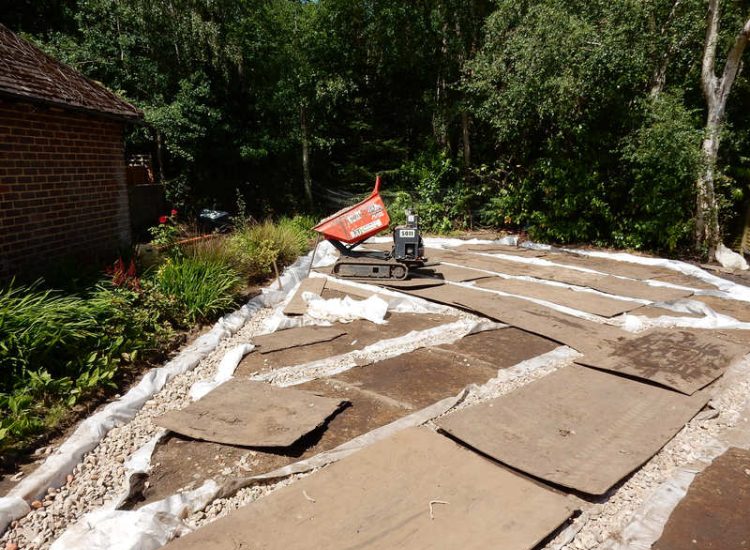 Garden and Lawn Drainage Sandhurst, Berkshire - A poor water retentive soil type here required the installation of land drainage first prior to the construction of the new lawn. Garden Drainage - MDB Landscapes