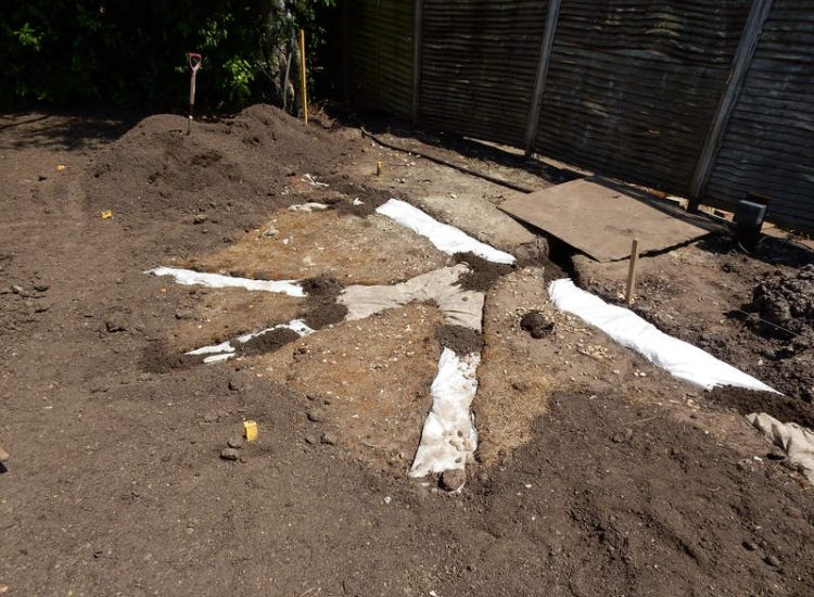 Garden and Lawn Drainage Sandhurst, Berkshire - A poor water retentive soil type here required the installation of land drainage first prior to the construction of the new lawn. Garden Drainage - MDB Landscapes
