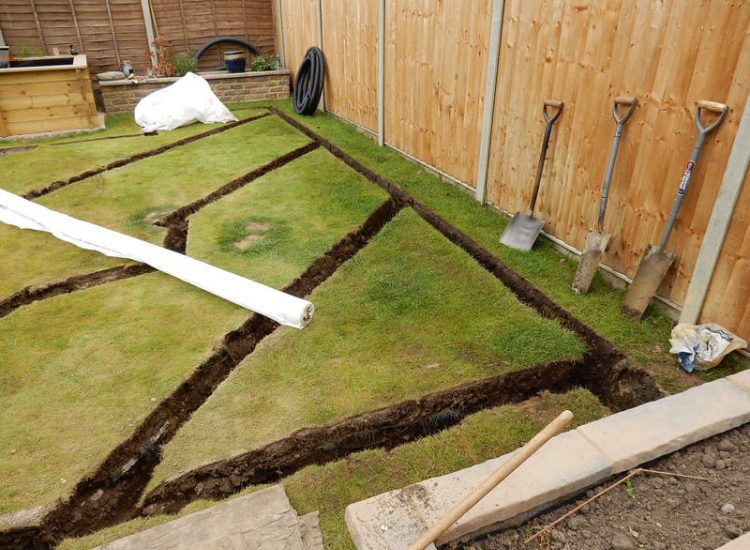 Garden and Lawn Drainage Wokingham, Berkshire - Unusable flooded planting areas, a flooded glass house and a very wet lawn prevented this client from enjoying their garden. Drainage was installed running through the glass house as well. Garden Drainage - MDB Landscapes