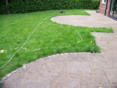 Turfing in Claygate, Surrey - Creation of a new lawn after issues with drainage and levels were dealt with first. Lawns & Turfing - MDB Landscapes