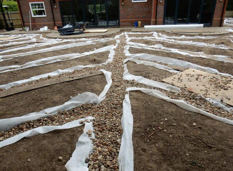 Turfing in Claygate, Surrey - Creation of a new lawn after issues with drainage and levels were dealt with first. Lawns & Turfing - MDB Landscapes
