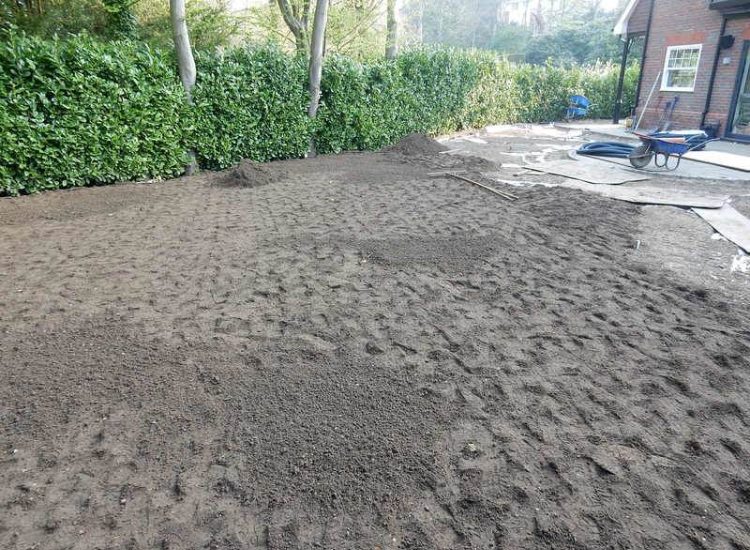 Turfing in Claygate, Surrey - Creation of a new lawn after issues with drainage and levels were dealt with first. Lawns & Turfing - MDB Landscapes