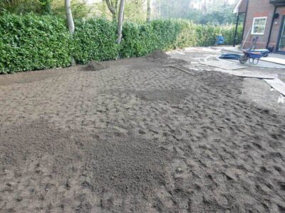 Turfing in Claygate, Surrey - Creation of a new lawn after issues with drainage and levels were dealt with first. Lawns & Turfing - MDB Landscapes