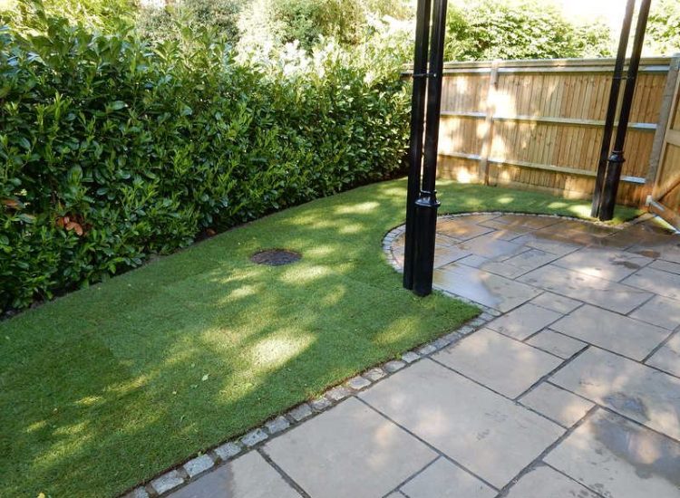 Turfing in Claygate, Surrey - Creation of a new lawn after issues with drainage and levels were dealt with first. Lawns & Turfing - MDB Landscapes