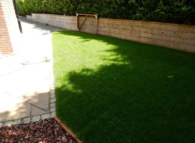 Turfing in Claygate, Surrey - Creation of a new lawn after issues with drainage and levels were dealt with first. Lawns & Turfing - MDB Landscapes