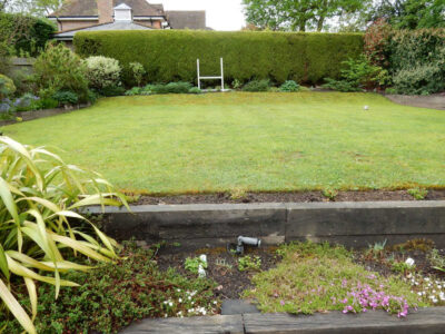 New Lawn in East Horsley, Leatherhead, Surrey - Drainage issues dealt with first here followed by the construction of a new lawn using a Rootzone medium. Lawns & Turfing - MDB Landscapes