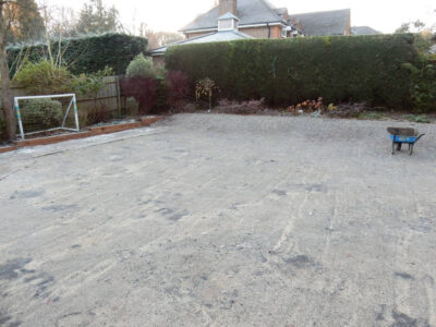 New Lawn in East Horsley, Leatherhead, Surrey - Drainage issues dealt with first here followed by the construction of a new lawn using a Rootzone medium. Lawns & Turfing - MDB Landscapes