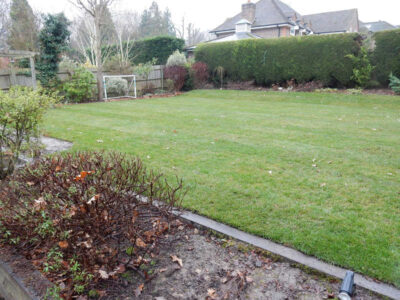 New Lawn in East Horsley, Leatherhead, Surrey - Drainage issues dealt with first here followed by the construction of a new lawn using a Rootzone medium. Lawns & Turfing - MDB Landscapes