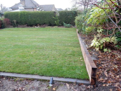 New Lawn in East Horsley, Leatherhead, Surrey - Drainage issues dealt with first here followed by the construction of a new lawn using a Rootzone medium. Lawns & Turfing - MDB Landscapes
