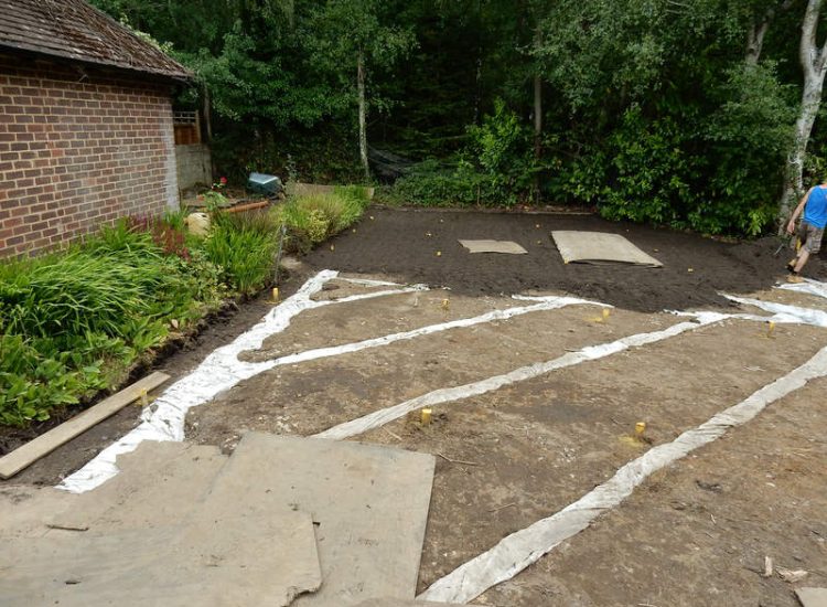 New Lawn and Drainage in Sandhurst, Berkshire - An unusable rear garden and lawn transformed with drainage and a new lawn. Lawns & Turfing - MDB Landscapes