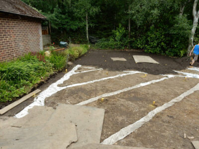 New Lawn and Drainage in Sandhurst, Berkshire - An unusable rear garden and lawn transformed with drainage and a new lawn. Lawns & Turfing - MDB Landscapes