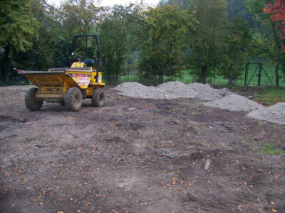 Grass Seeding in Dippenhall, Surrey - Recontouring of large areas of garden with imported topsoil and areas re-seeded on completion. Lawns & Turfing - MDB Landscapes