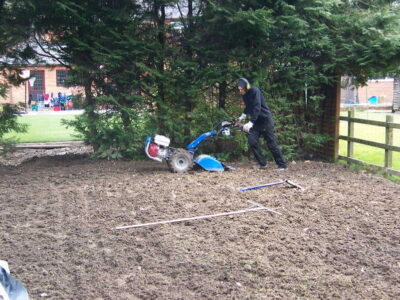 Turfing and Drainage in Winchester, Hampshire - Drainage issues were dealt with first to enable the laying of two new areas of lawn. Lawns & Turfing - MDB Landscapes