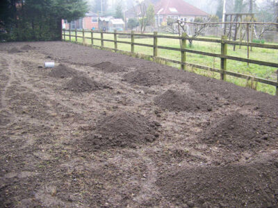 Turfing and Drainage in Winchester, Hampshire - Drainage issues were dealt with first to enable the laying of two new areas of lawn. Lawns & Turfing - MDB Landscapes