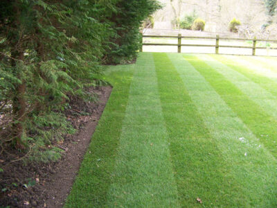 Turfing and Drainage in Winchester, Hampshire - Drainage issues were dealt with first to enable the laying of two new areas of lawn. Lawns & Turfing - MDB Landscapes