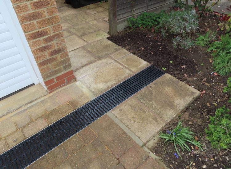 Driveway Drainage Hook, Hampshire, RG27 - Preventive drainage solution to prevent house and garage flooding.