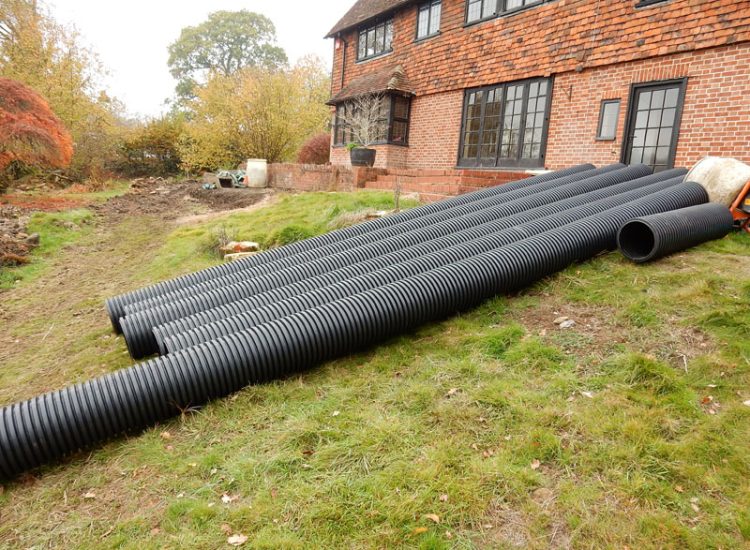 Driveway and Garden Drainage Haslemere, Surrey, GU27 - Ingress and flooding of driveway areas preventing ongoing house development. Driveway and Garden Drainage Haslemere, Surrey, GU27 - Ingress and flooding of driveway areas preventing ongoing house development.