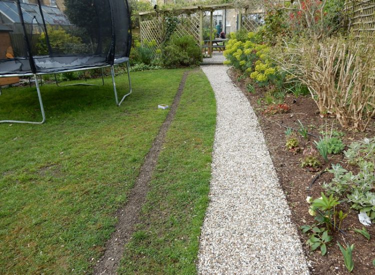 Drainage to Protect Garden Building Forest Hill, London, SE23 - A garden building installed within the lowest point of the garden with ingress from neighbouring land and the clients own garden, threatening the structure and restricting access.