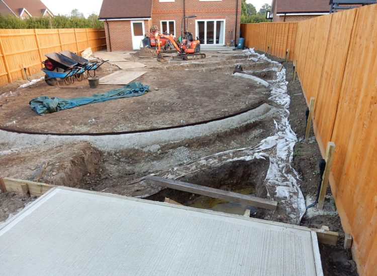 Garden Drainage and Landscaping Bramley, Tadley, Hampshire, RG26 - A new build and garden left with major drainage issues, neglected by the developers. Garden Drainage and Landscaping Bramley, Tadley, Hampshire, RG26 - A new build and garden left with major drainage issues, neglected by the developers.