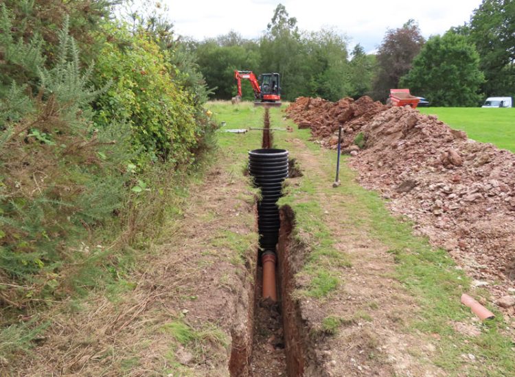 Garden Drainage in Chiddingfold, Godalming, Surrey, GU8 - Failing drainage infrastructure and runoff from a steep emabankment. Garden Drainage in Chiddingfold, Godalming, Surrey, GU8 - Failing drainage infrastructure and runoff from a steep emabankment.