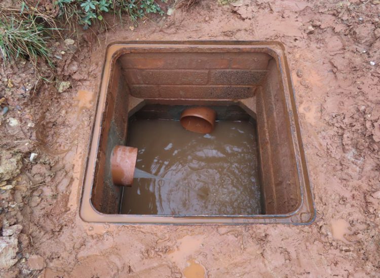 Garden Drainage in Chiddingfold, Godalming, Surrey, GU8 - Failing drainage infrastructure and runoff from a steep emabankment. Garden Drainage in Chiddingfold, Godalming, Surrey, GU8 - Failing drainage infrastructure and runoff from a steep emabankment.