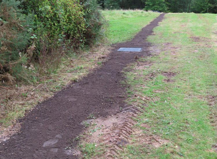 Garden Drainage in Chiddingfold, Godalming, Surrey, GU8 - Failing drainage infrastructure and runoff from a steep emabankment.
