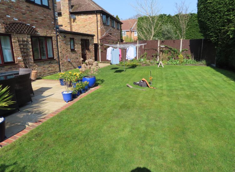 Garden Drainage and Landscaping Sandhurst, Berkshire, GU47 - Garden drainage was part of this project to assist in a new lawn, planting border areas and a new paved terrace. Garden Drainage and Landscaping Sandhurst, Berkshire, GU47 - Garden drainage was part of this project to assist in a new lawn, planting border areas and a new paved terrace.