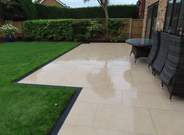 Garden Drainage and Landscaping Sandhurst, Berkshire, GU47 - Garden drainage was part of this project to assist in a new lawn, planting border areas and a new paved terrace. Garden Drainage and Landscaping Sandhurst, Berkshire, GU47 - Garden drainage was part of this project to assist in a new lawn, planting border areas and a new paved terrace.