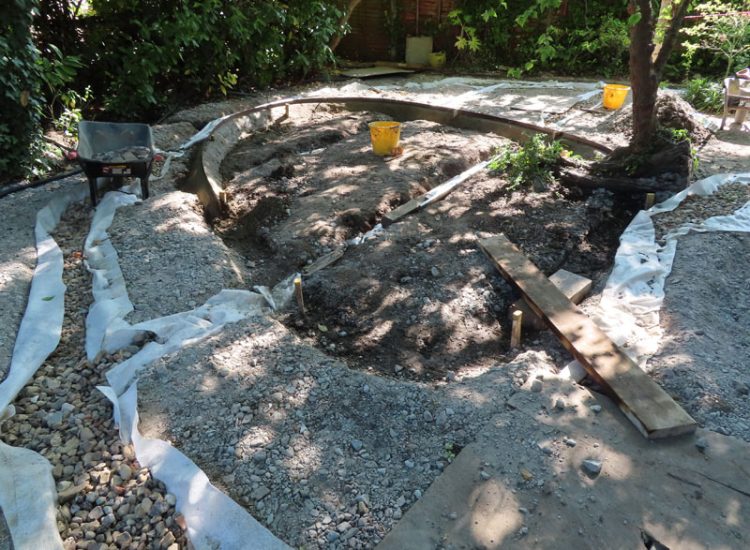 Garden Drainage and Landscaping Surbiton, Greater London, KT6 - A problematic area of garden prone to flooding due to ingress from a neighbouring property. Garden Drainage and Landscaping Surbiton, Greater London, KT6 - A problematic area of garden prone to flooding due to ingress from a neighbouring property.