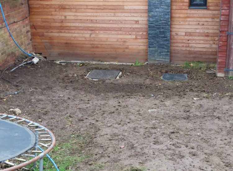 Rear Garden Drainage London, W5 - Issues with access to a garden work building due to flooding needing to be resolved.