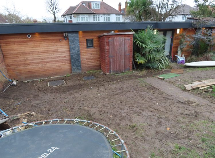Rear Garden Drainage London, W5 - Issues with access to a garden work building due to flooding needing to be resolved.