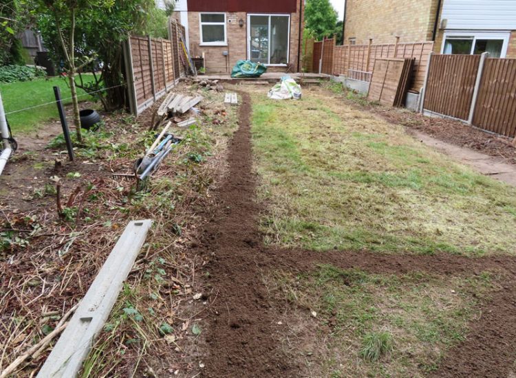 Garden Drainage Oxted, Surrey, RH8 - A small troublesome area residing at the bottom of a garden restricting the clients future plans.