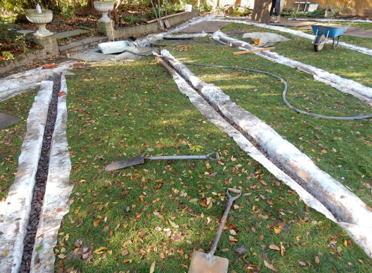 Lawn and Garden Drainage Dulwich, London, SE21 - Following an extensive house development and installation of soakaways within lawn areas, major flooding issues occured within a lower neighbouring garden. Lawn and Garden Drainage Dulwich, London, SE21 - Following an extensive house development and installation of soakaways within lawn areas, major flooding issues occured within a lower neighbouring garden.