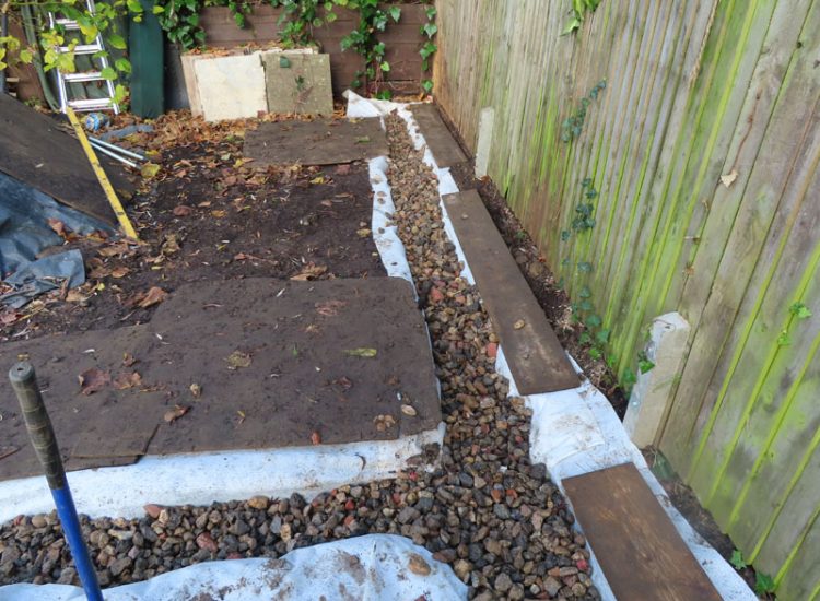 Lawn and Garden Drainage East Finchley, London, N2 - Runoff from allotments causing persistent issues creating unmanagable lawn areas and preventing installation of a garden building. Lawn and Garden Drainage East Finchley, London, N2 - Runoff from allotments causing persistent issues creating unmanagable lawn areas and preventing installation of a garden building.