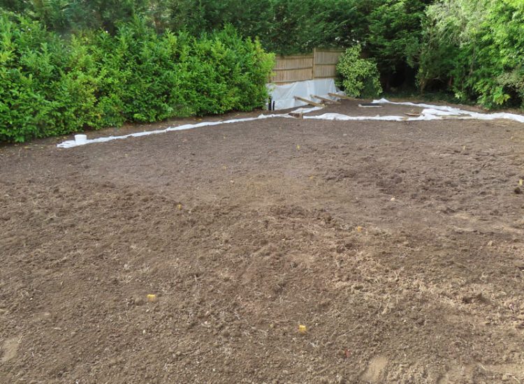 Garden and Lawn Drainage Esher, Surrey, KT10 - A previously installed drainage system which had failed to prevent flooding of lower lawn areas. Garden and Lawn Drainage Esher, Surrey, KT10 - A previously installed drainage system which had failed to prevent flooding of lower lawn areas.