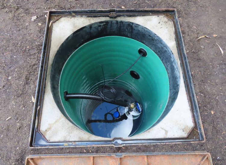 Garden and Lawn Drainage Esher, Surrey, KT10 - A previously installed drainage system which had failed to prevent flooding of lower lawn areas. Garden and Lawn Drainage Esher, Surrey, KT10 - A previously installed drainage system which had failed to prevent flooding of lower lawn areas.