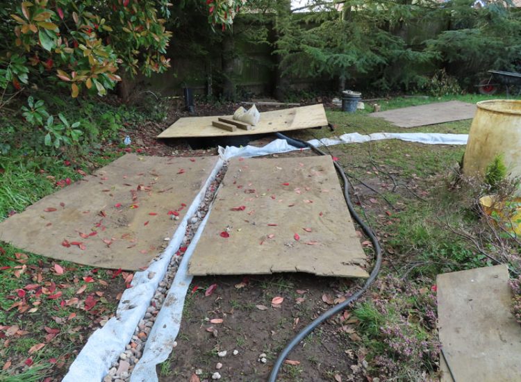 Garden and Lawn Drainage Guildford, Surrey, GU2 - A combined land drainage issue and frequent water mains leaks making this garden unusable for long periods. Garden and Lawn Drainage Guildford, Surrey, GU2 - A combined land drainage issue and frequent water mains leaks making this garden unusable for long periods.